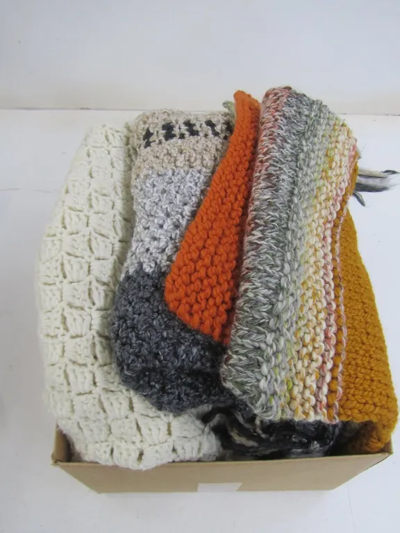 Lot Of Hand Made Afghan Blankets