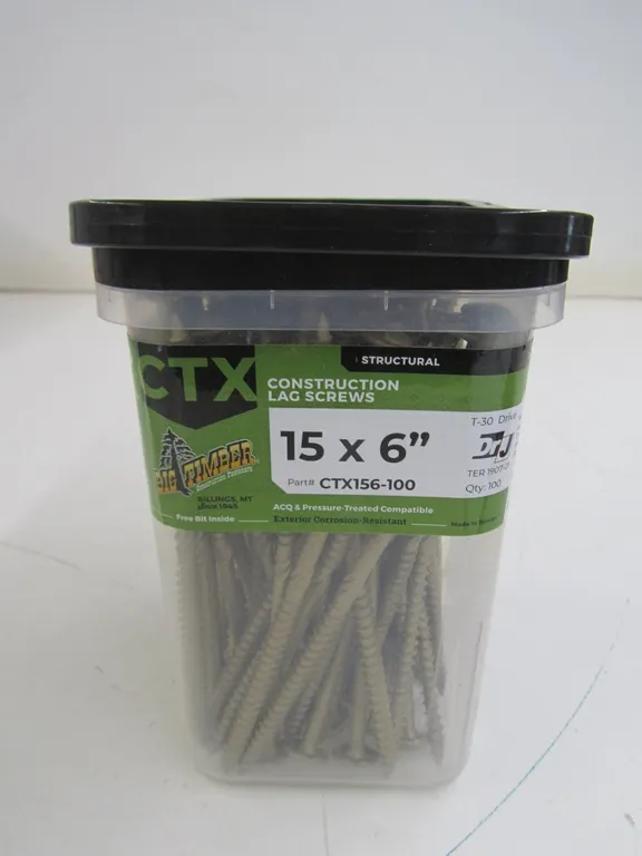 Lot Of Big Timber CTX 15 x 6" Construction Lag Screws