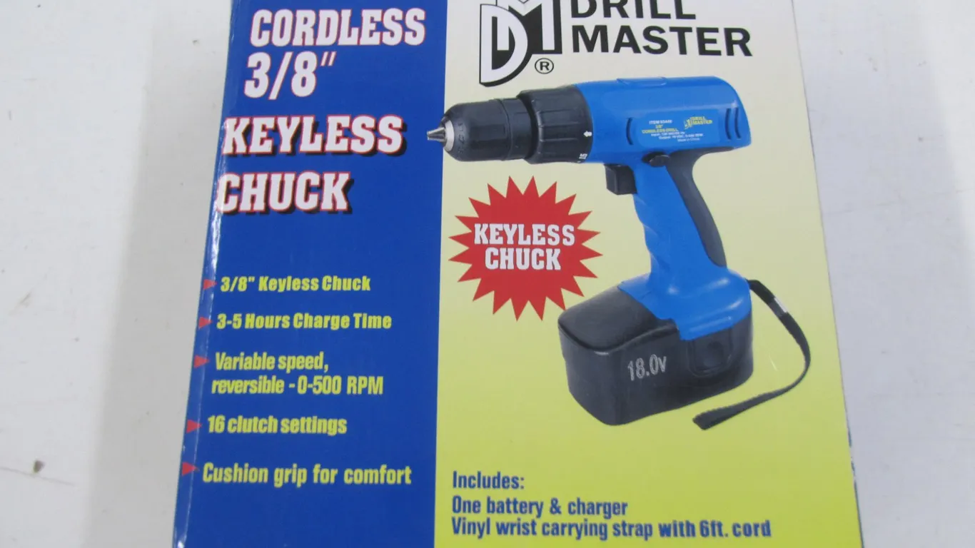 Drill Master 18v Cordless 3/8"Keyless Chuck Drill