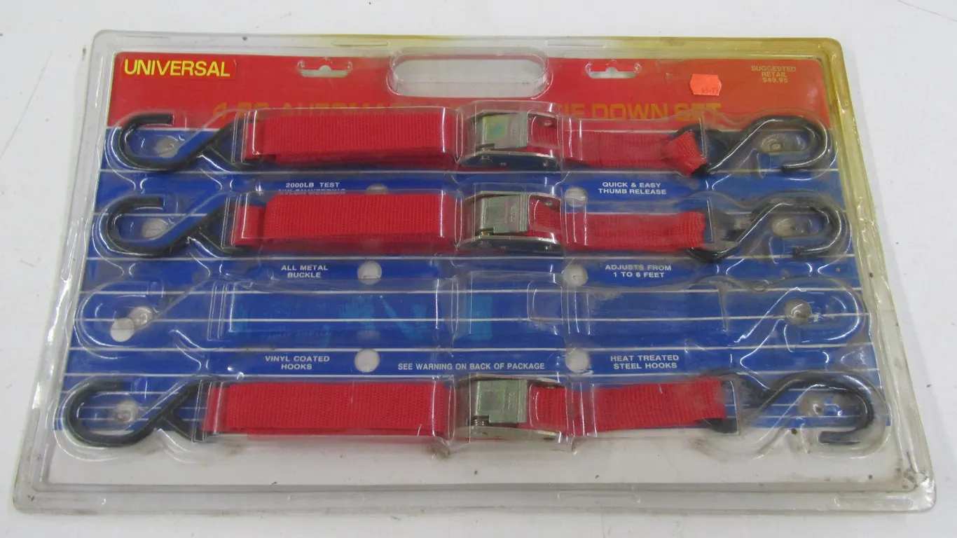 (3) Universal Automatic Locking Tie Downs