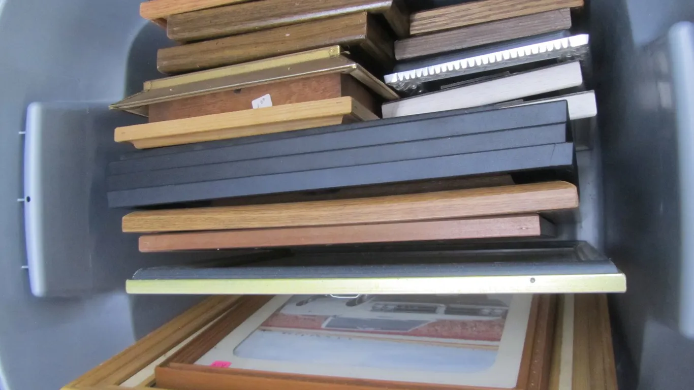 Tub Full Of Assorted Prints, Photographs, And Picture Frames
