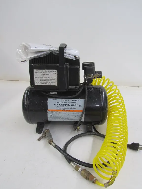 Central Pneumatic 2 Gallon 100 PSI Oilless Air Compressor