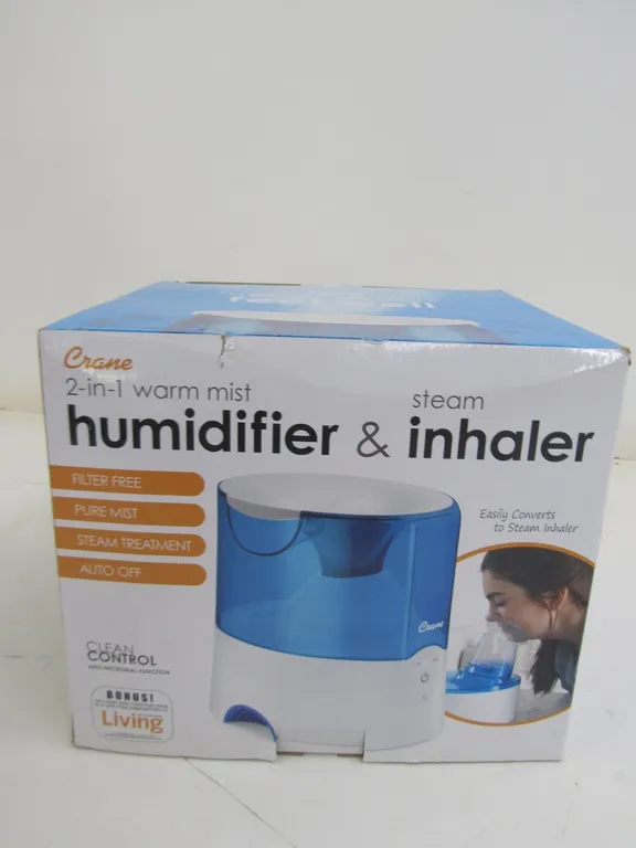 Crane 2-In-1 Warm Mist Humidifier & Steam Inhaler