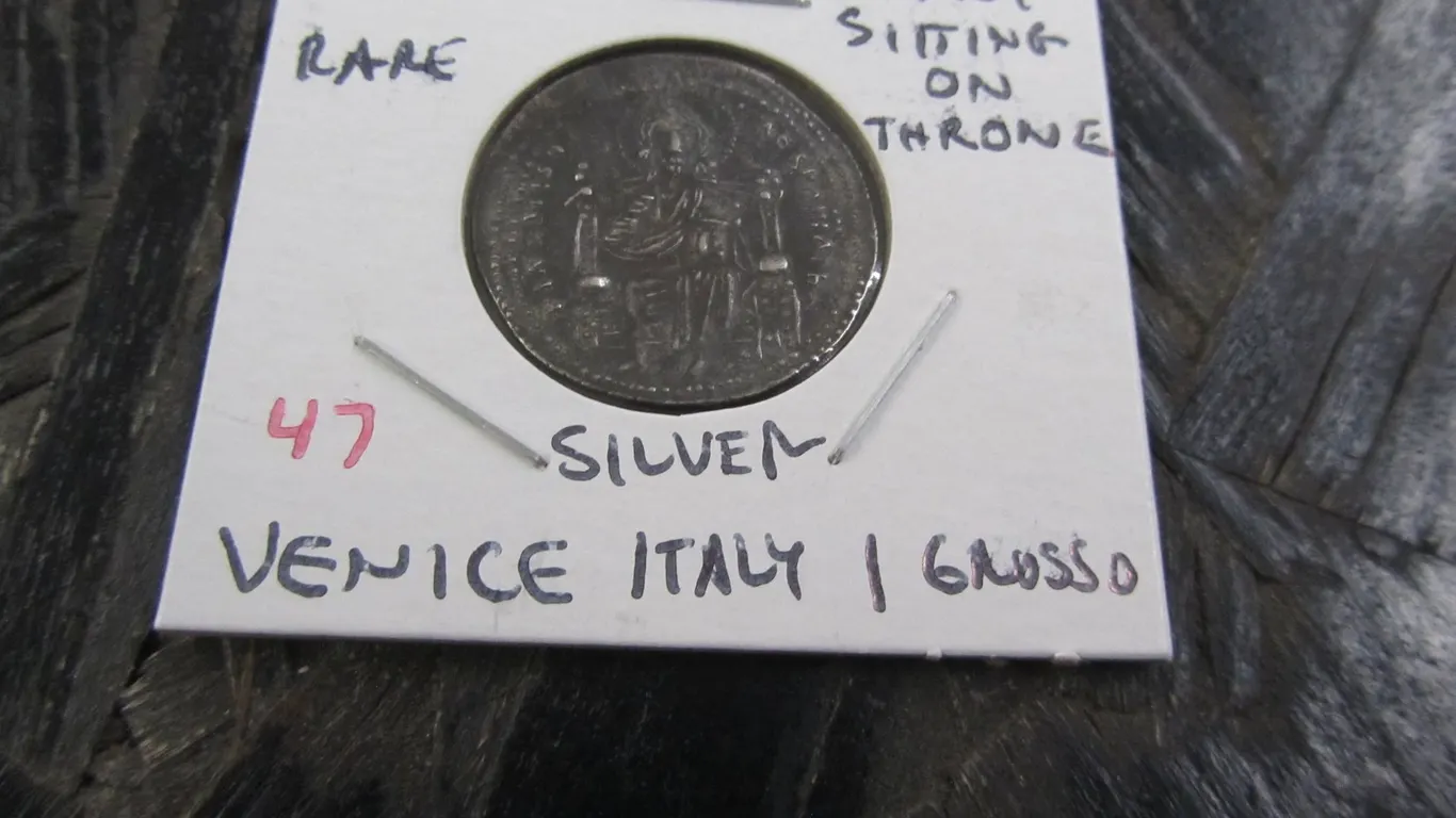 1253-1268 Silver Venice Italy 1 Grosso Coin