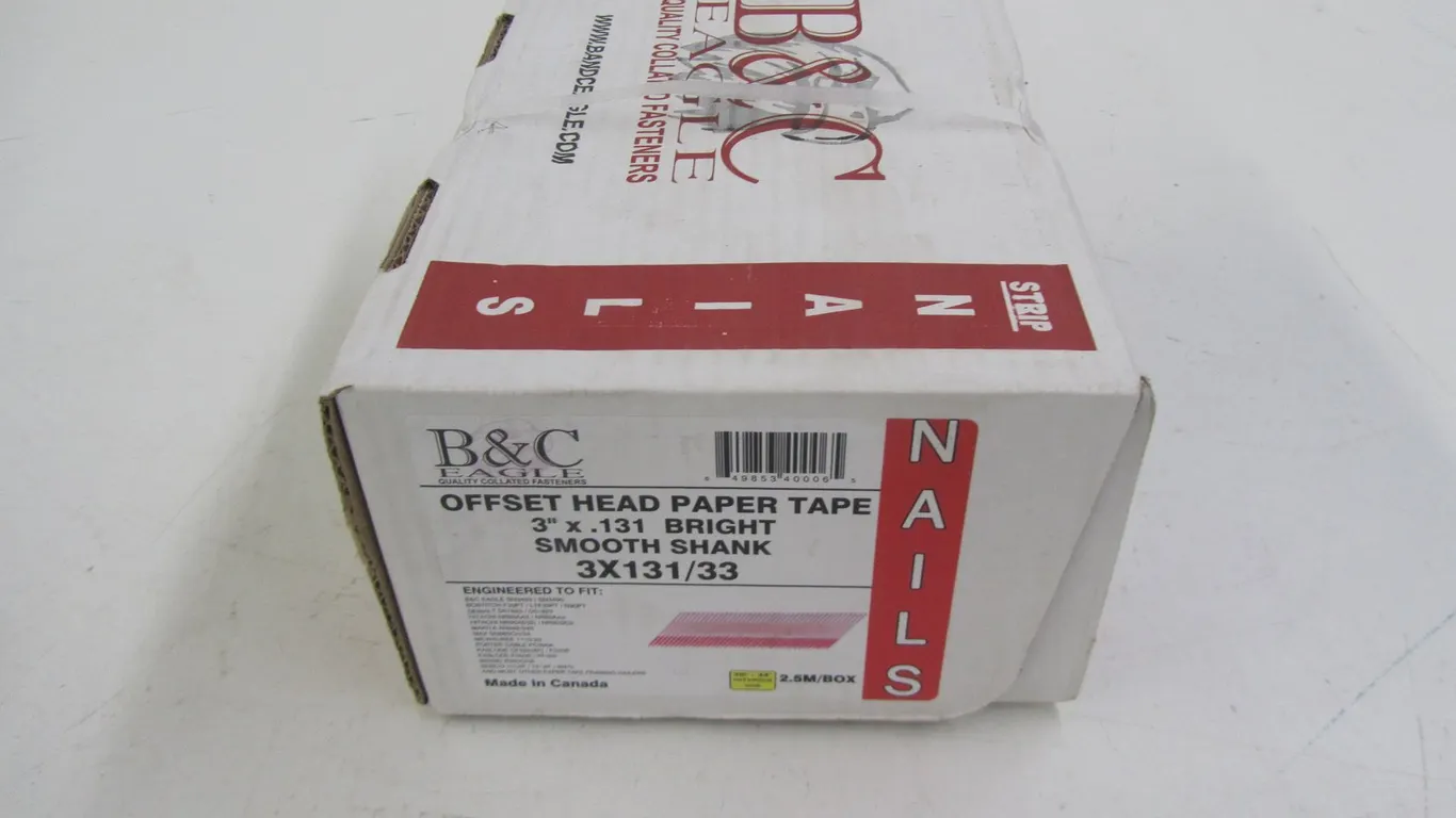 Box Of B&C Eagle Offset Head Paper Tape Nails