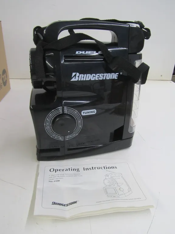 Bridgestone 5" Black & White Television Receiver With AM/FM Radio, Torch, Lantern, And Siren