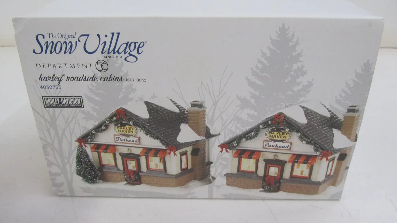 Department 56 Snow Village Harley-Davidson Harley Roadside Cabins Set Of (2)