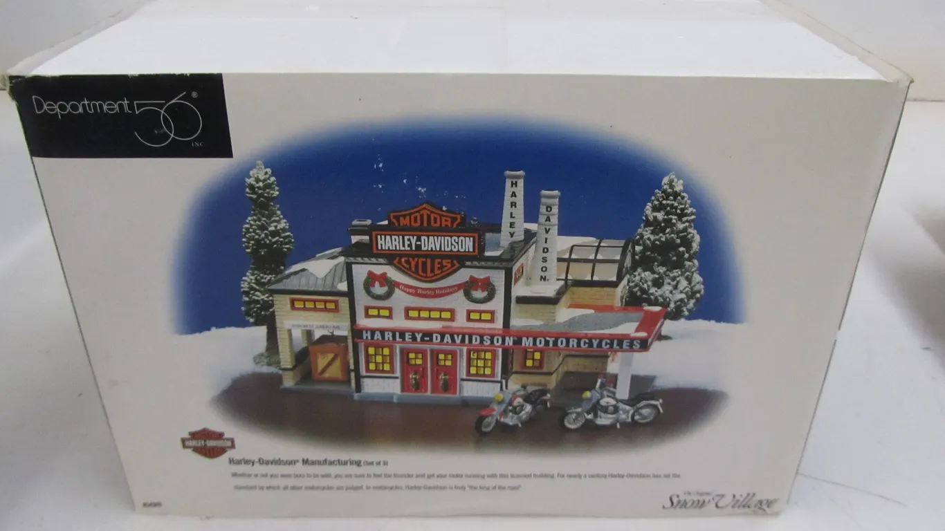 Department 56 Snow Village Harley-Davidson Manufacturing Set Of (3)