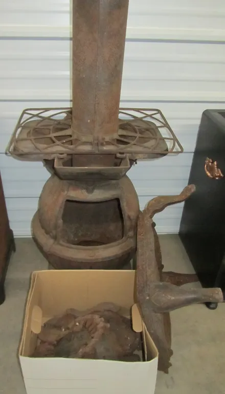 Vintage Cast Iron Wood-Burning Stove
