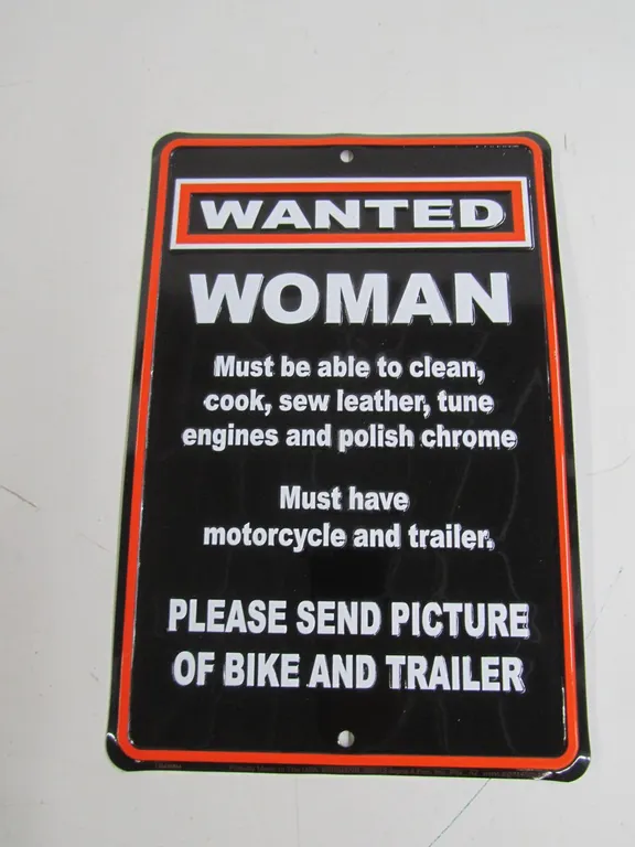 Metal Embossed Novelty Motorcycle Sign