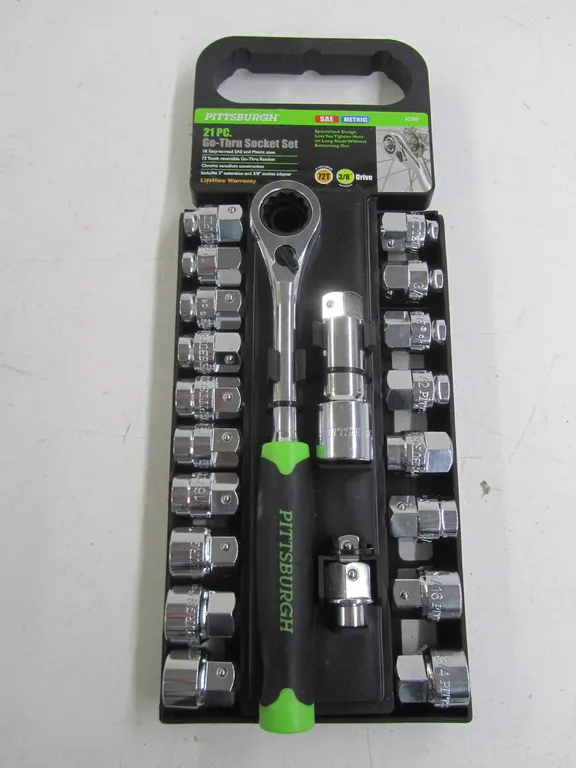 Pittsburgh 21pc. 3/8" Drive Go-Thru Socket Set
