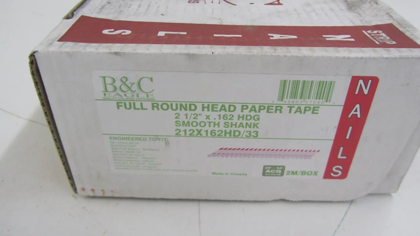 Box Of B&C Eagle Full Round Head Paper Tape Nails