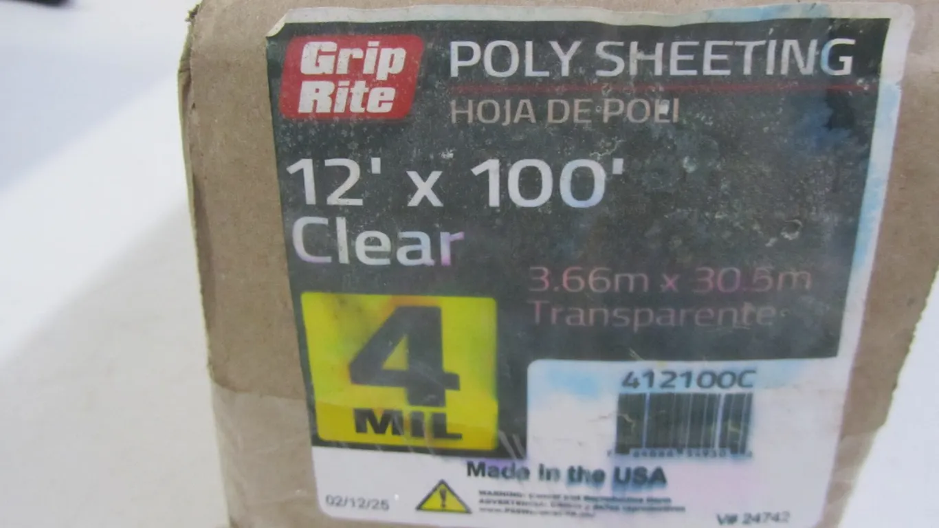 Roll Of Grip Rite 12' x 100' Poly Sheeting