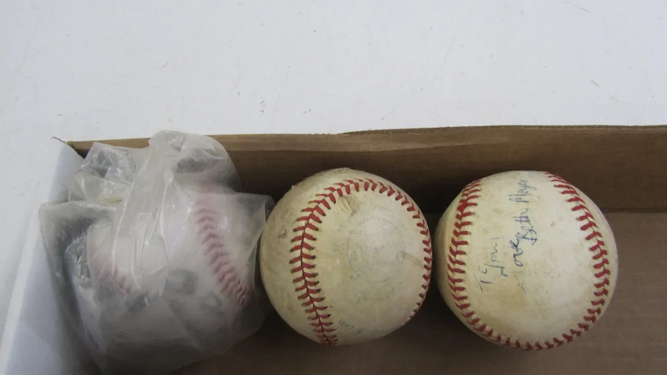 (2) Authentic Autographed Baseballs And Facsimile Baseball