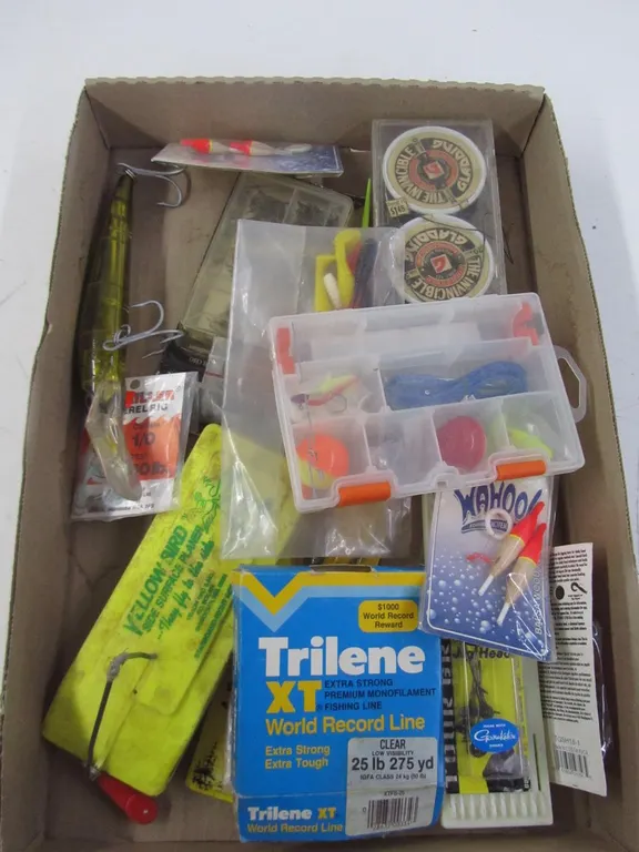 Flat Of Assorted Fishing Supplies
