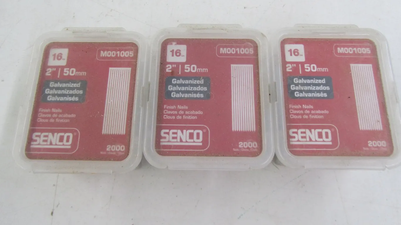 (3) Boxes Of Senco 16ga 2" Galvanized Finish Nails