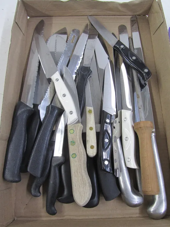Flat Of Assorted Kitchen Knives
