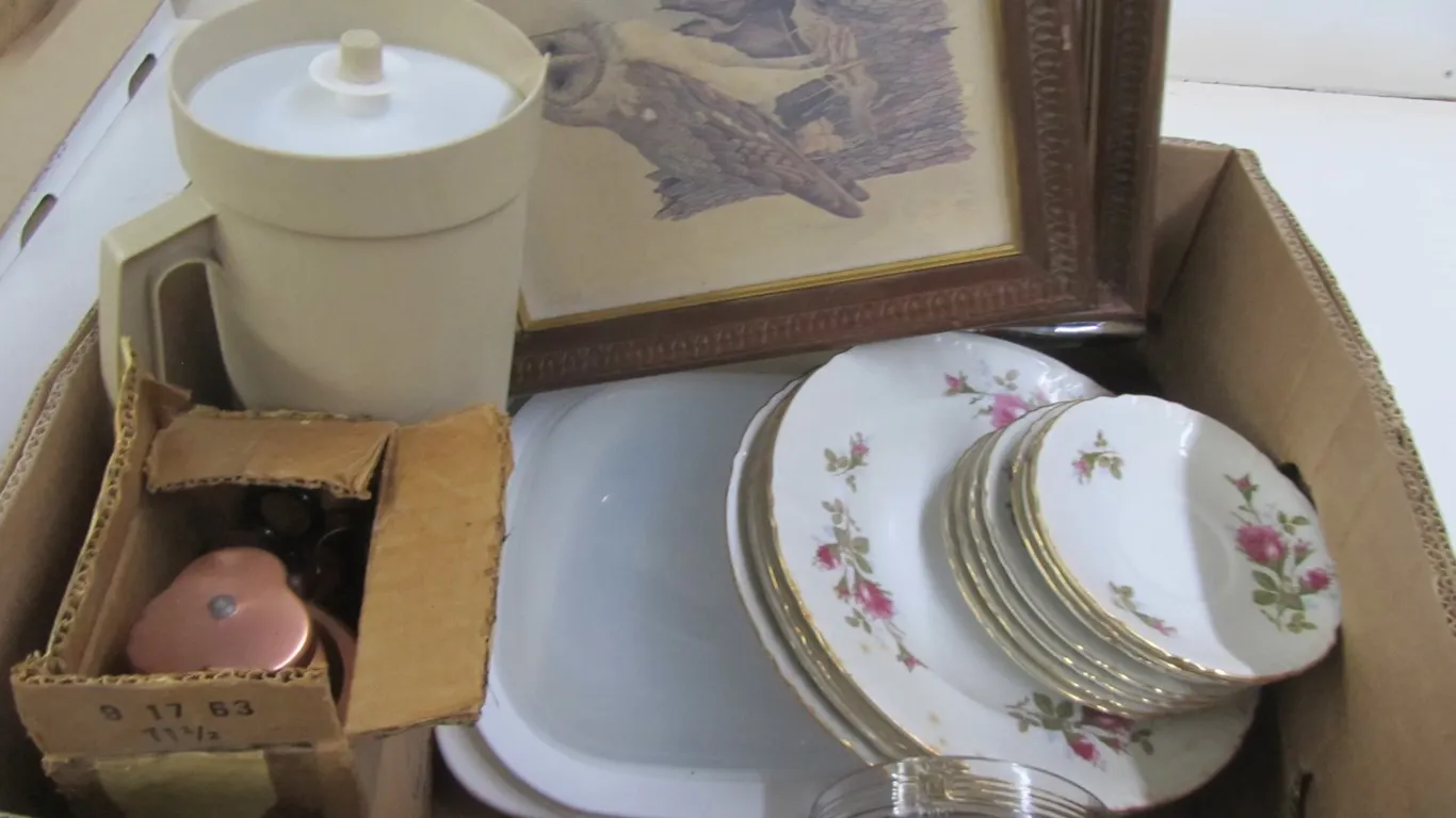 Box Of Assorted Household Items