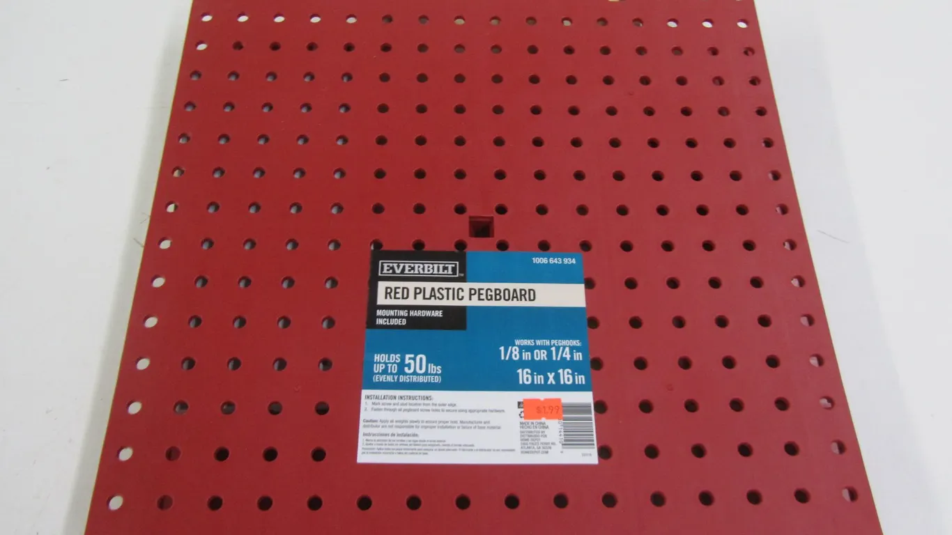 (2) Everbilt Red Plastic Pegboards