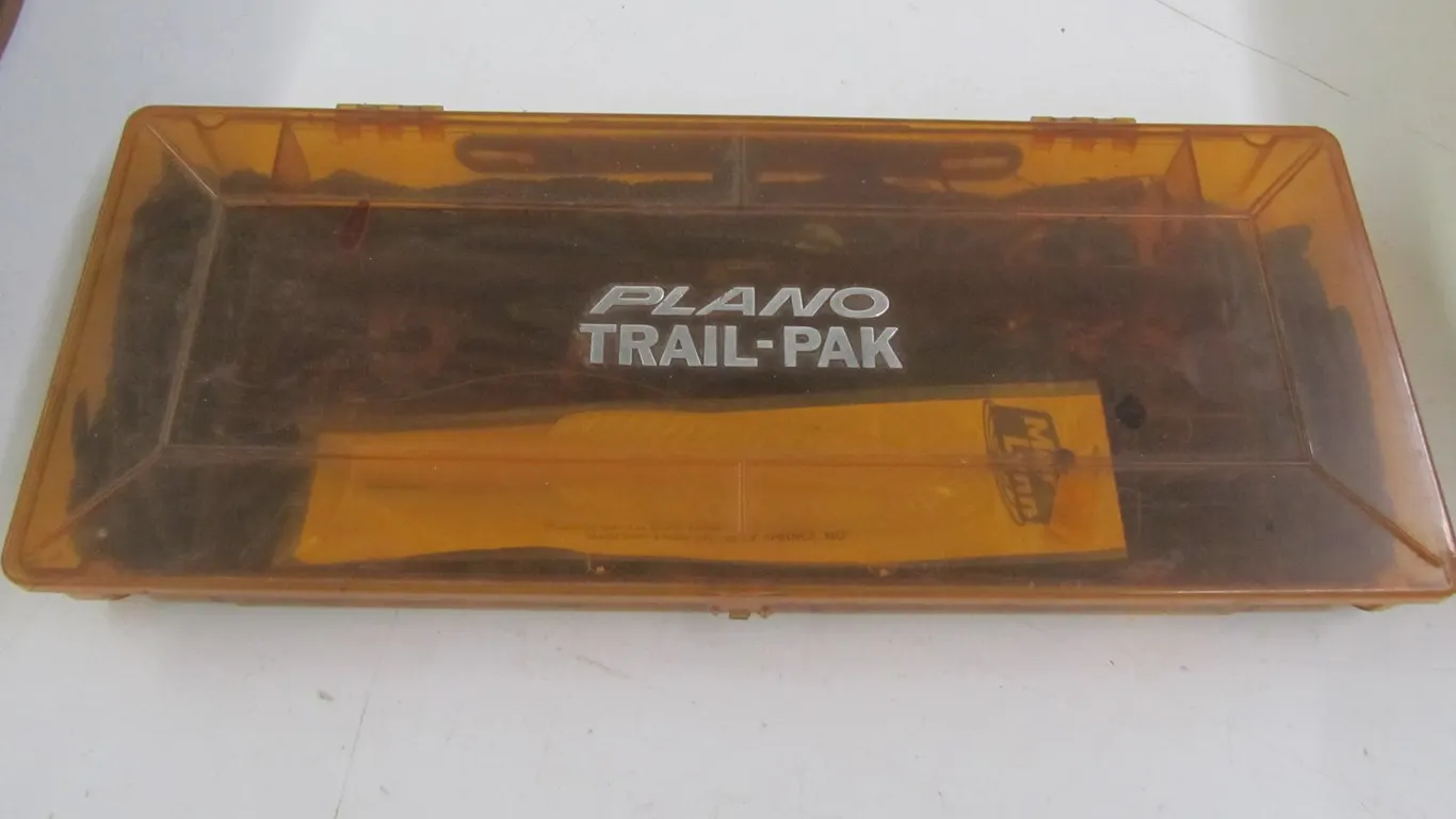 Plano Trail-Pak Tackle Organizer Full Of Assorted Plastic Baits