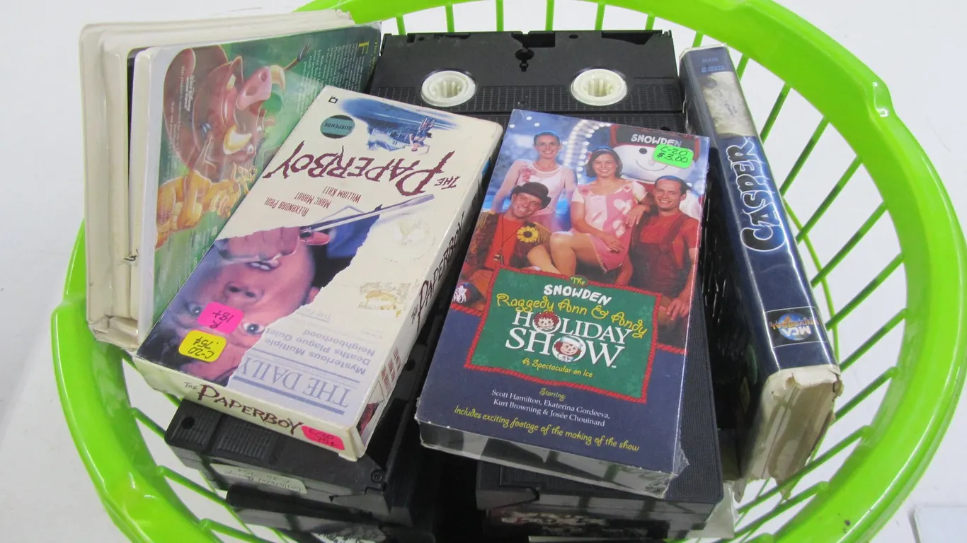Laundry Basket Of Assorted VHS Movies