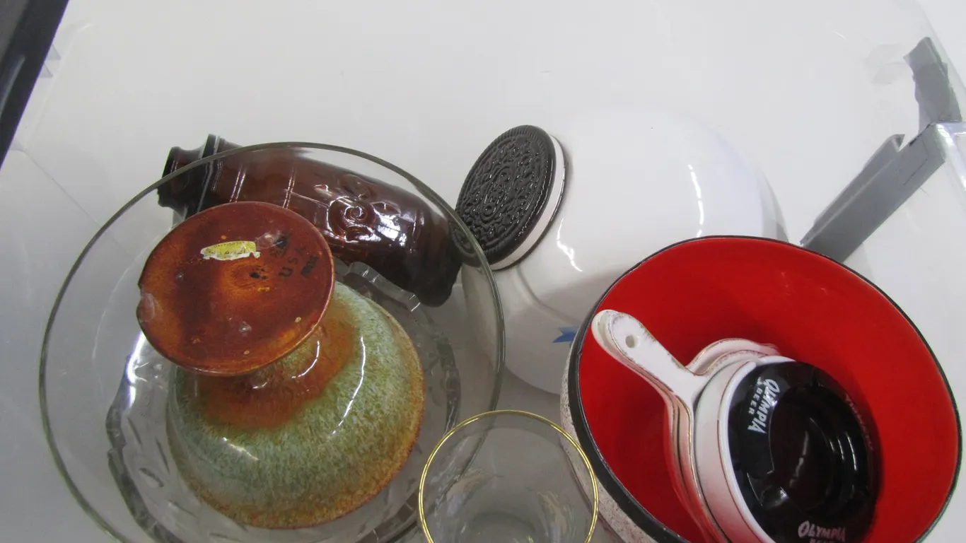 Tub Full Of Assorted Dishware And More
