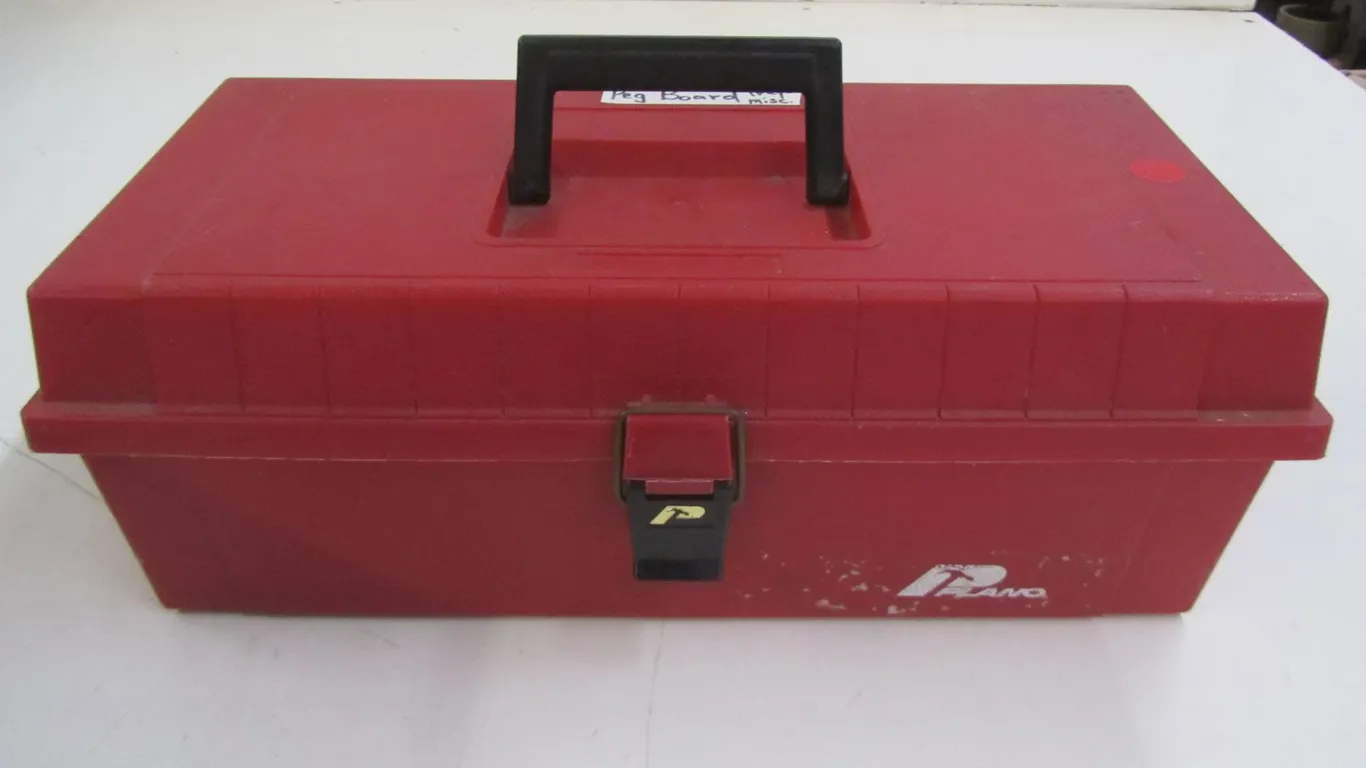 Tool Box w/Peg Board Hooks And Trays