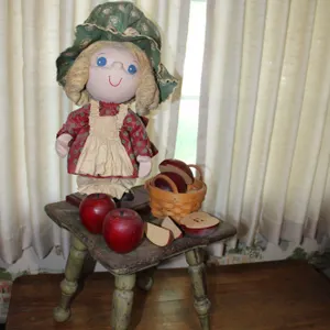 Doll, Stool & Apples