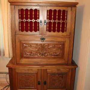 Bird & Floral Carved Cabinet