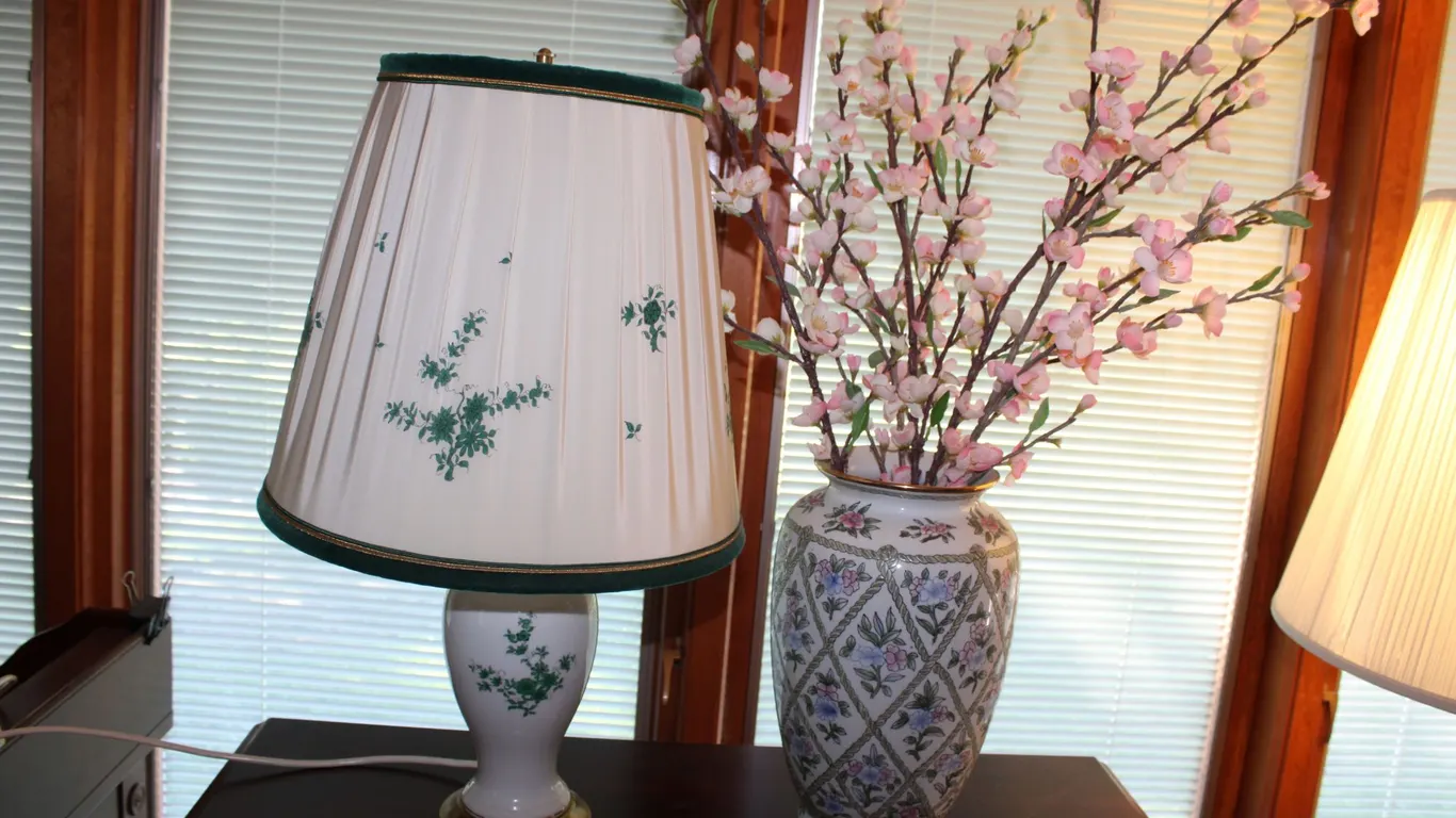 Lamp, Vase & Blossoms