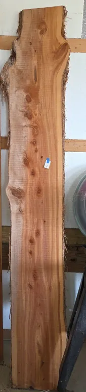 2-in thick cedar live edge slab