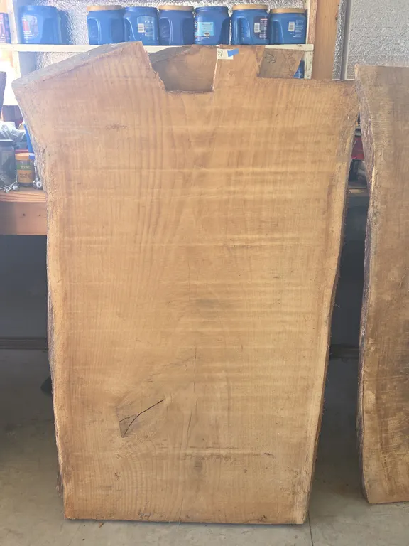 Large 3-in thick white oak live edge River table slab