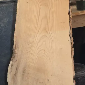 2 in thick live edge rough cut ash River table slab