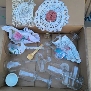 Various Drinking Glasses & Lace Doilies Lot