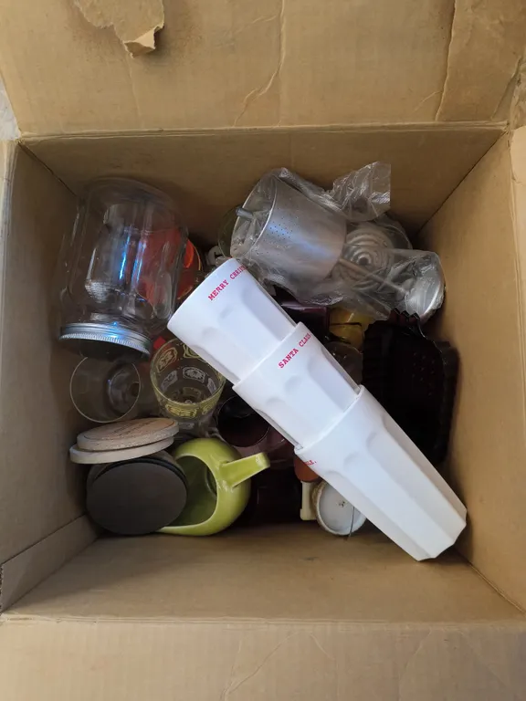 Misc Kitchen Items: Storage Jar, Glasses, Saucer & More Lot