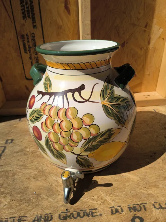 Italian Fruit Pattern Samovar Beverage Dispenser Made By Tabletops Gallery