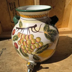 Italian Fruit Pattern Samovar Beverage Dispenser Made By Tabletops Gallery