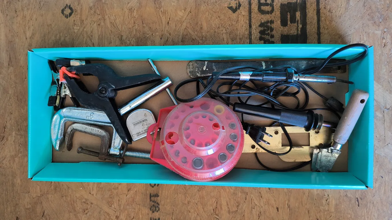 Vintage C-Clamps, Spring Clamp, Soldering Iron & Hand Tools Lot