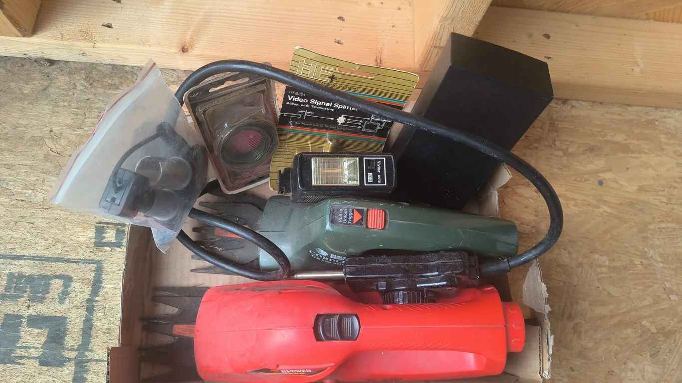 Black & Decker Cordless Grass Shears, Hedge Trimmer & Misc Items Lot