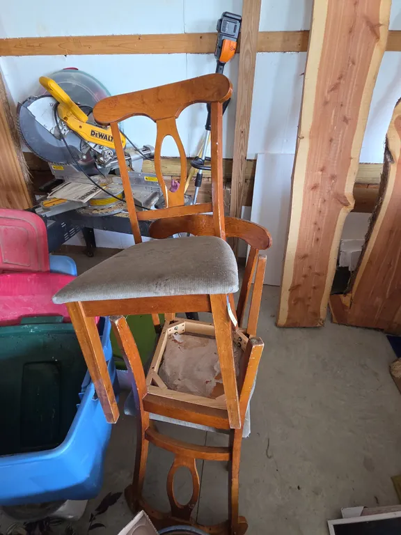 Three vintage dining room wooden chairs