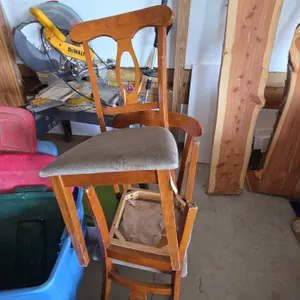 Three vintage dining room wooden chairs