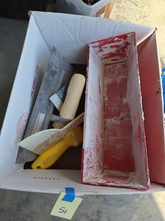 Assorted drywall finishing tools