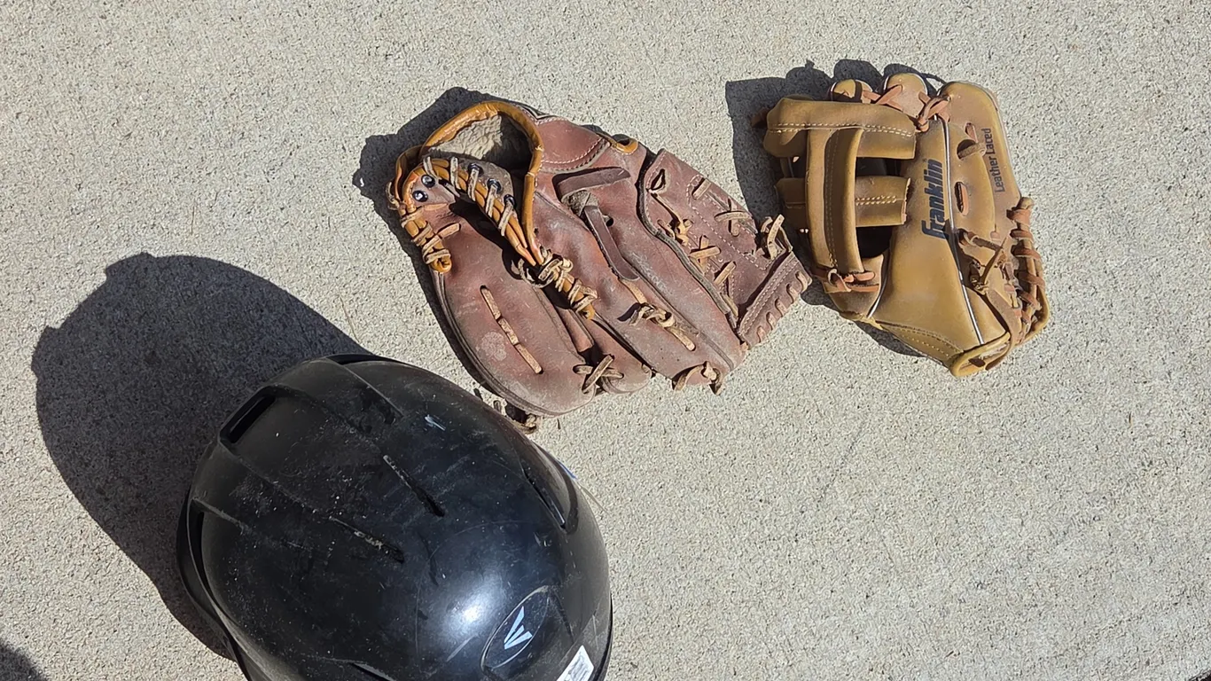 Assorted baseball sports equipment