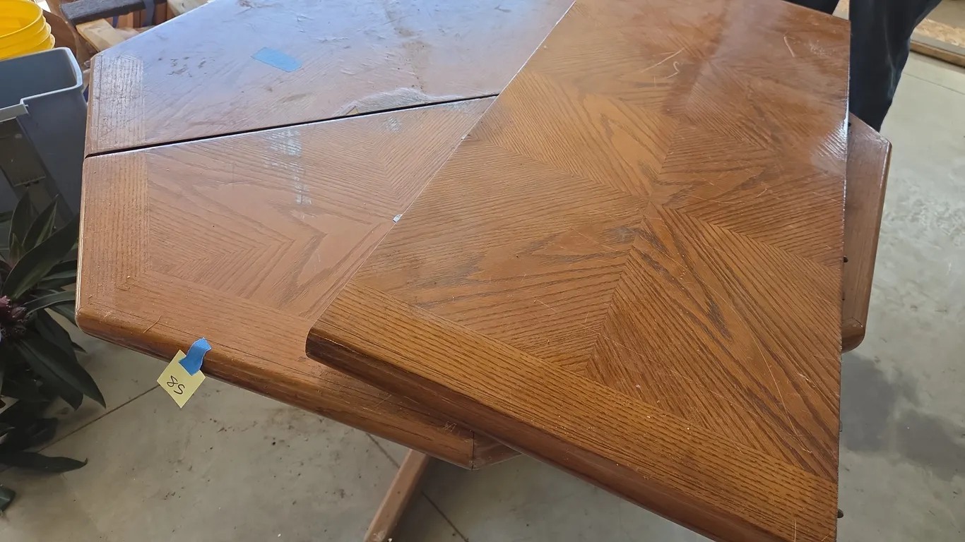 Vintage oak top dining room table