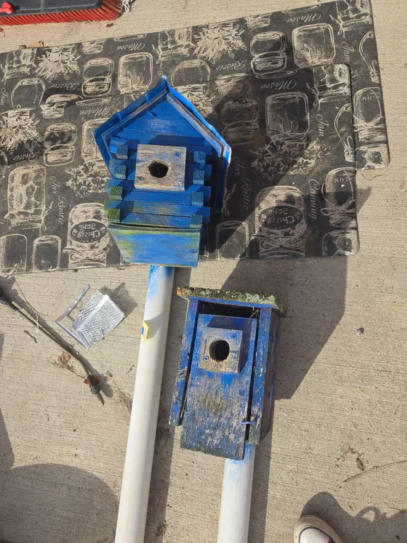 Vintage wooden birdhouses