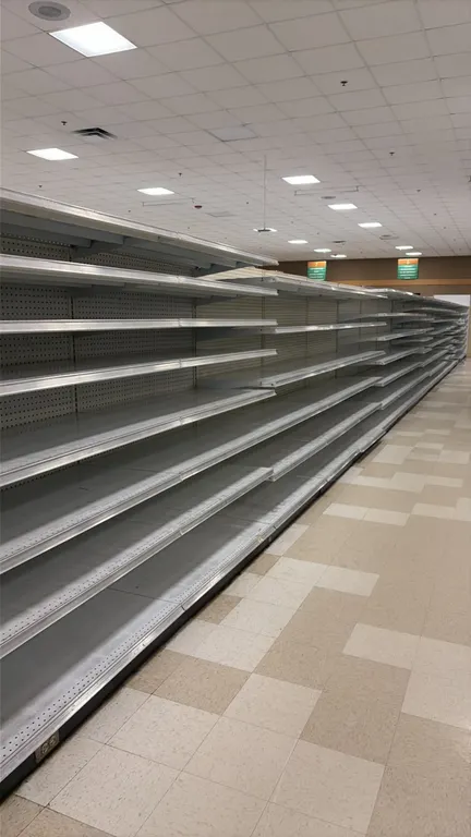 144'L of Madix gondola shelving. 72" to 76"H uprights with 22"D base shelves. Features adjustable upper shelves and pegboard backing. Includes shelf d