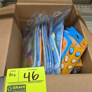 Children's mixed inflatable pool floats and swim aids. Lot includes assorted Bestway items including Splash & Play cushions, armbands, and a Disney Pi