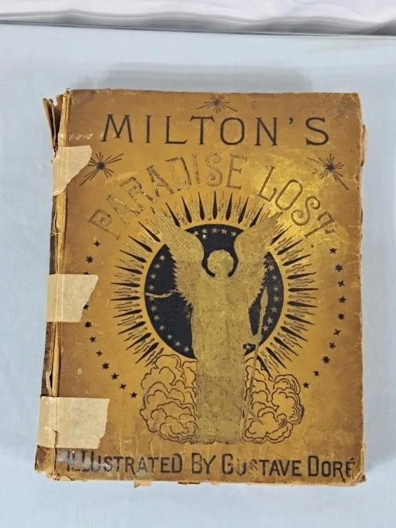 Vintage Milton's Paradise Lost Book - Detailed