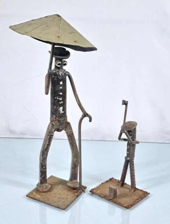 Railroad Tye Folk Art Sculptures - Tallest is