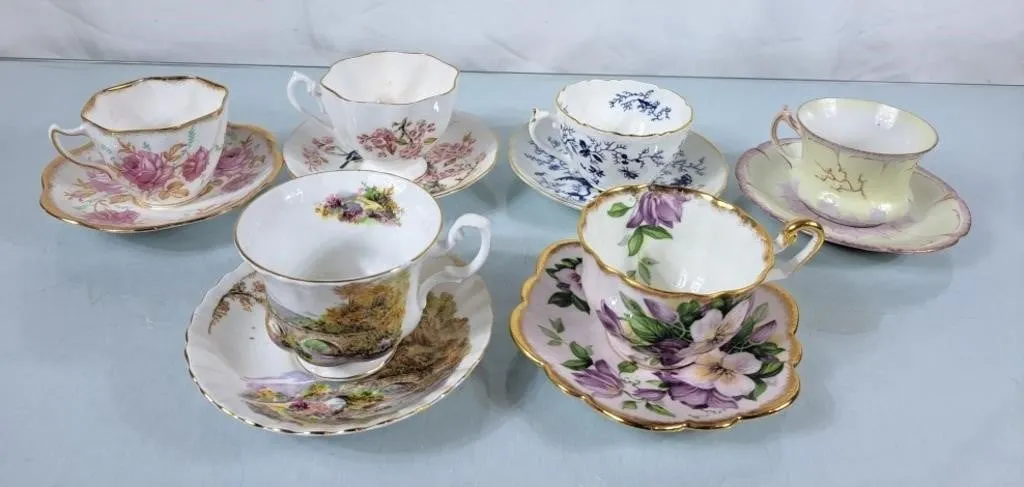 Collection of Vintage Cups & Saucers - Windsor,